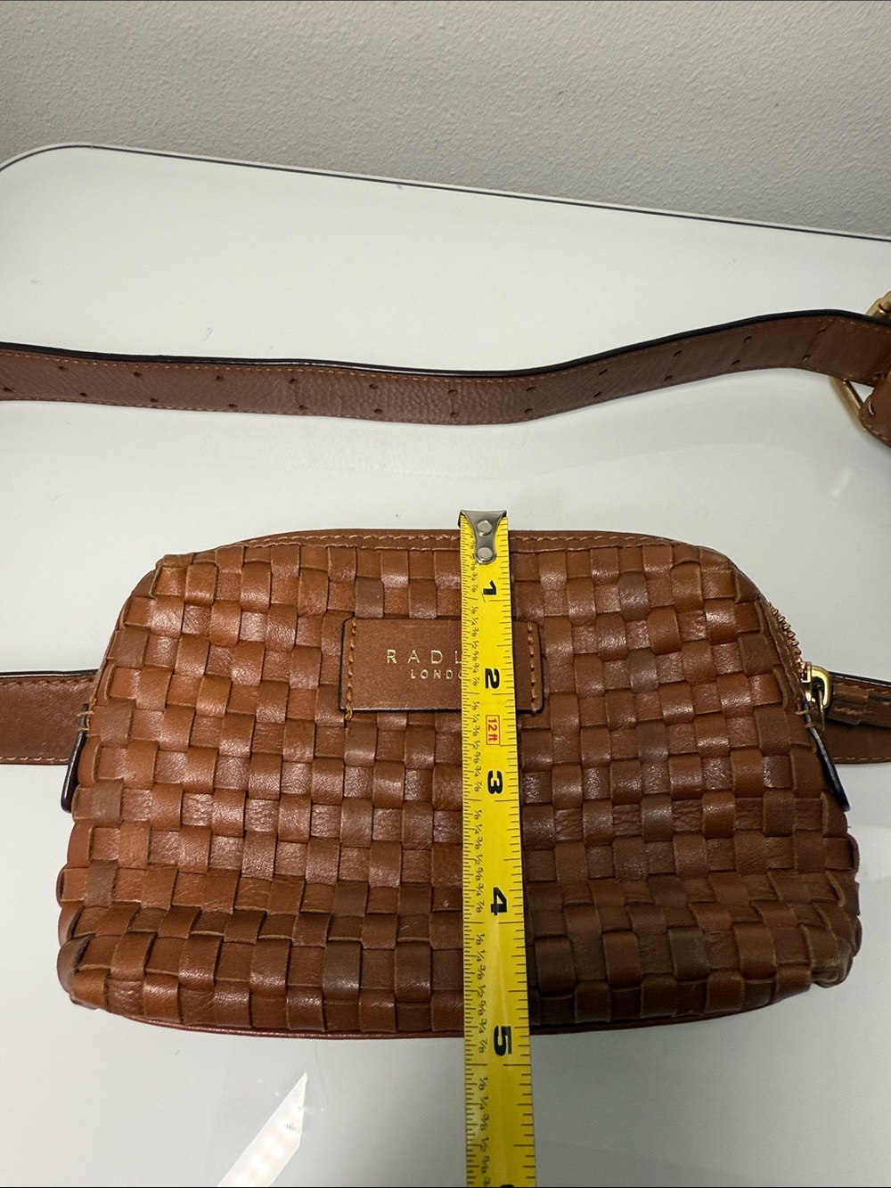 Radley London Weavers Way Woven Leather Belt Bag Fanny Pack Brown EUC - Picture 9 of 9